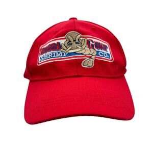 Vintage Forrest Gump Hat Red Embroidered Bubba Gump‎ Shrimp Co Movie Promo 90s